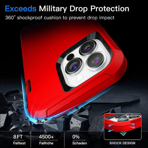iPhone 13 Pro Case 6.1" - Heavy Duty Military Grade, Shockproof/Drop Proof, Full Body Cover with 2 Screen Protectors