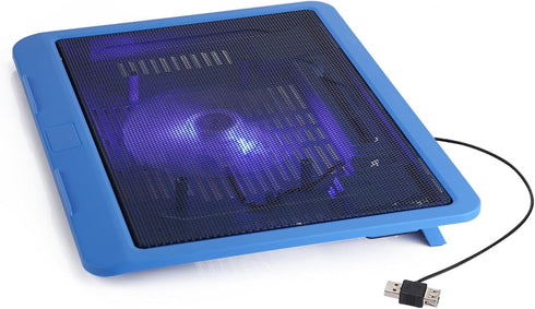 Portable Quiet Laptop Cooler Cooling Pad Stand with USB for 14 Inch Below Notebook (Blue)
