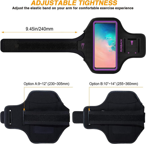 Water Resistant Running Exercise Gym Bag Armband for Samsung Galaxy S25/S24/S23/S22/S21/S20/S10/S9/S8 up to 6.2"