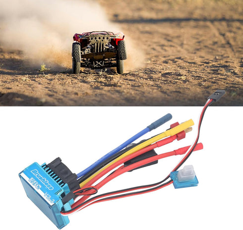 equlup 80A 4mm 1/10 Brushless ESC, Water Proof Brake Power Regulation Electronic Speed Controller with Banana Female