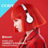 Coby Bluetooth Headphones, Wireless Over-The-Ear Foldable Headset with Mic, AUX, Rechargeable | 5-HR Play