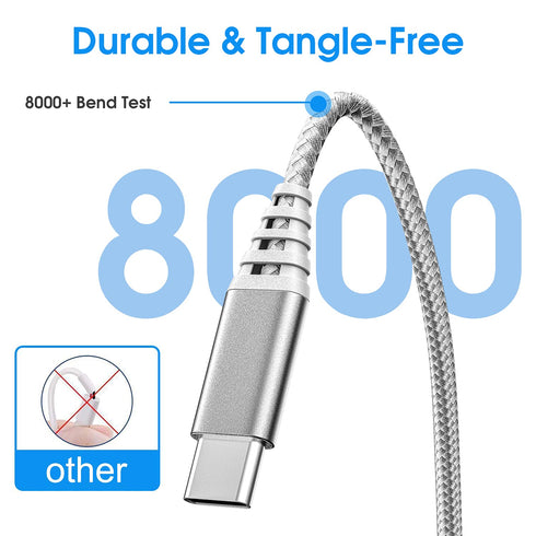 10FT+6FT Long USB Type C Charger Cable for Moto G Power/G Stylus 2022/2021, G 5G/G Fast/G Play, LG Stylo 5/6, Edge 2022.