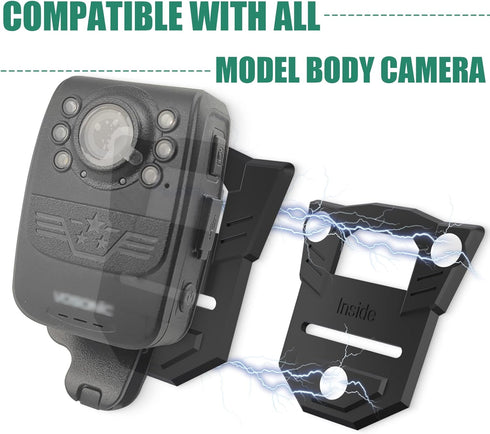 RUKUHOT Body Camera Mount, Universal Mounts & Clamps for All Models Police Body Cam, Strong Magnet Holder