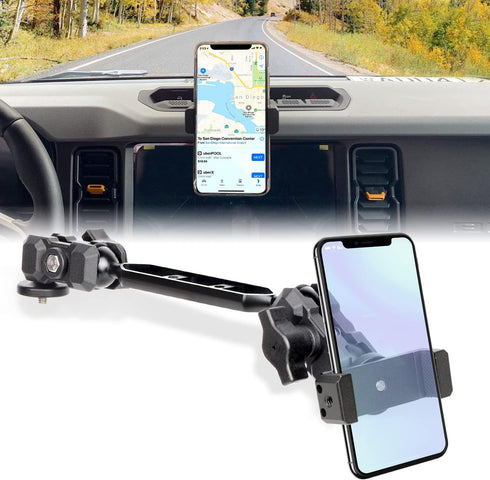 OMU Bronco Phone Mount, 2 Stage Ball-Socket Design, All-Metal Structure, 360° Adjustment for Ford Bronco 2021+