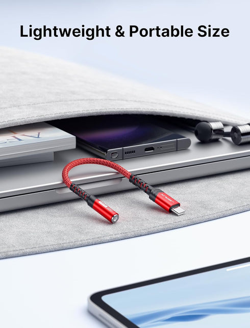 JSAUX USB Type C to 3.5mm Female Headphone Jack Adapter, USB C to Aux Audio Dongle for iPhone and Samsung