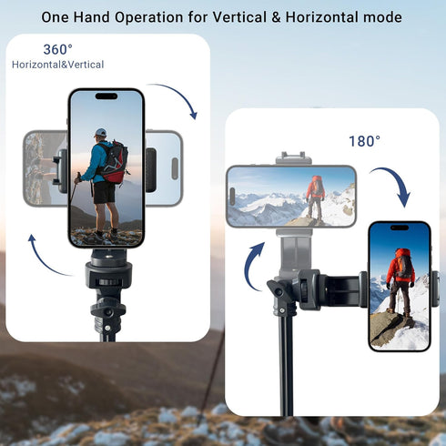 LenTok Phone Tripod Stand with Remote Zoom for Video Recording, Vlog Metal Selfie Stick Tripod for iPhone with Wireless
