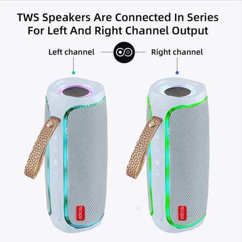 TECIGO Speaker10 5.3, Portable Bluetooth Speakers Outdoor Portable Bluetooth Hours of PlaytimeBluetooth Wireless