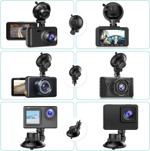 Dash Cam Mount, Suction Cup Mount,Windshield & Dashboard Suction Cup Mount Camera Mount,For ROVE R2-4K,CHORTAU Dash Cam,Screw Connectors Are Suitable For Most Dash Cam, DVR, GPS and Sports Camera