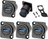 PENGLIN 5PCS USB3.0 D Series Panel-Mount Connector, Waterproof USB Port Socket for Data Transfer