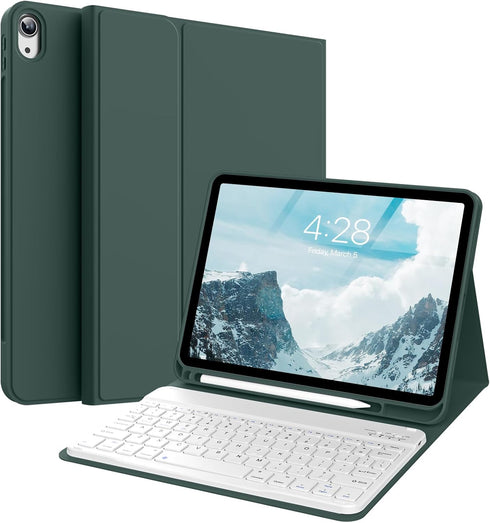 Keyboard Case for iPad 10th Generation 2022 - Magnetic Detachable Wireless Bluetooth Keyboard with Pencil Holder (Dark