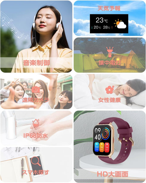 RUIMEN Smart Watches for Women Men - 1.8" Smartwatch, Answer/Make Calls, Fitness Tracker, Heart Rate/Sleep Monitor,