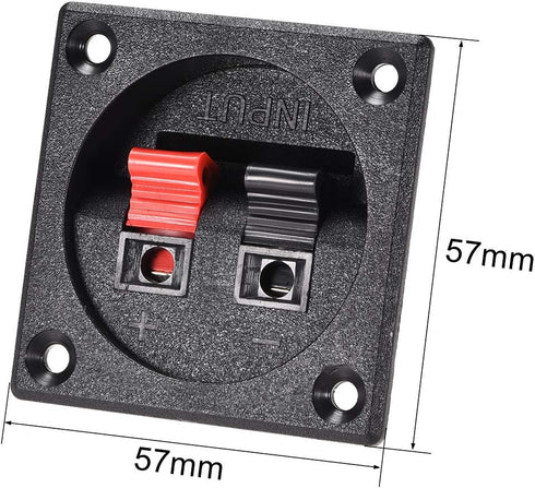 uxcell 2 Ways Spring Push Release Speaker Terminal Clip Connector Audio Cable Terminals Block Black Red WP2-7 2Pcs