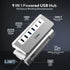 USB C Hub, INTPW 9-in-1 Multiport Adapter with 3.28FT Cable, 4K HDMI, PD 100W, USB-C, USB A 3.0, SD/TF