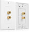 Cable Matters 2-Pack Gold Plated Speaker Wall Plate, Banana Plug Wall Plate for 1 Speaker, White
