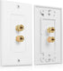 Cable Matters 2-Pack Gold Plated Speaker Wall Plate, Banana Plug Wall Plate for 1 Speaker, White