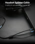 MillSO CTIA 3.5mm Headset Splitter, 2 Male to 1 Female Adapter for Gaming Headset to PC - 30CM/12inch