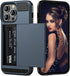 Vofolen iPhone 13 Pro Case, Wallet Credit Card Holder Slot, Anti-Scratch Dual Layer Hybrid Bumper Armor, Navy