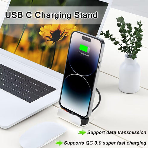 USB C Charging Dock Stand, Fast Charging Station for iPhone 15 Series, Samsung Galaxy, Switch, and More Type-C Phones