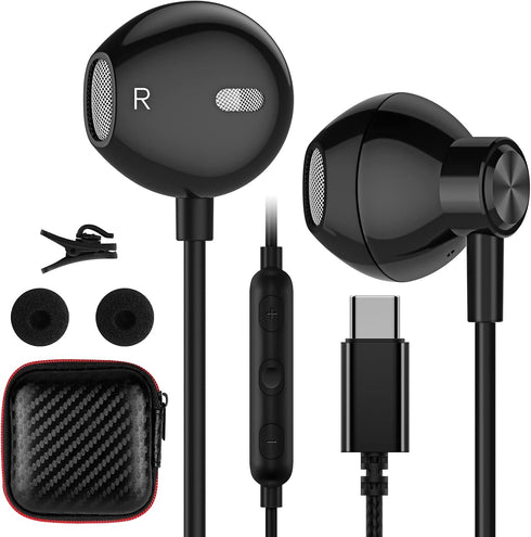 ACAGET USB C Headphones - Wired Earbuds for Samsung Galaxy S25 Ultra S24 FE S23 S22 Plus S21, HiFi Stereo for iPhone
