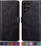 SUANPOT Samsung Galaxy S22 Ultra Wallet Case with RFID Blocking, Flip Folio Book Shockproof Cover for Women Men, Black