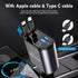 Retractable Car Charger, 66W 4 in 1 Super Fast Charge with 31.5 inch Cables and 2 USB Ports for iPhone 15/14/13/12
