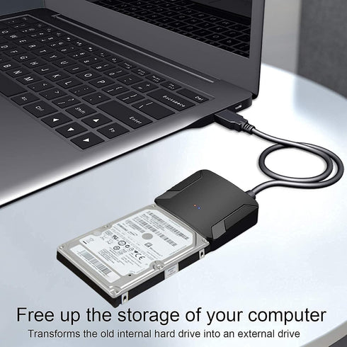 SATA to USB 3.0 Adapter, External Hard Drive Converter Cable for 2.5" 3.5" HDD, SSD with Power Supply