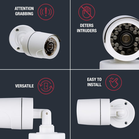 SABRE Fake Security Camera, IP44 Rated Weather Resistant, Realistic Design Deters Intruders, No Wiring Or Batteries Required, Fake Dummy Camera