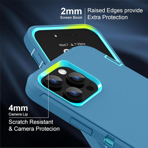 Sansunto Heavy Duty Shockproof Case for iPhone 13 Pro Max & iPhone 12 Pro Max, Full Body Protection Silicone Rubber