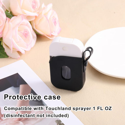 lasuroa 1 oz, Silicone Case Compatible with Hand Sanitizer Spray fl Protective Cover with One-Piece Silicone Keychain