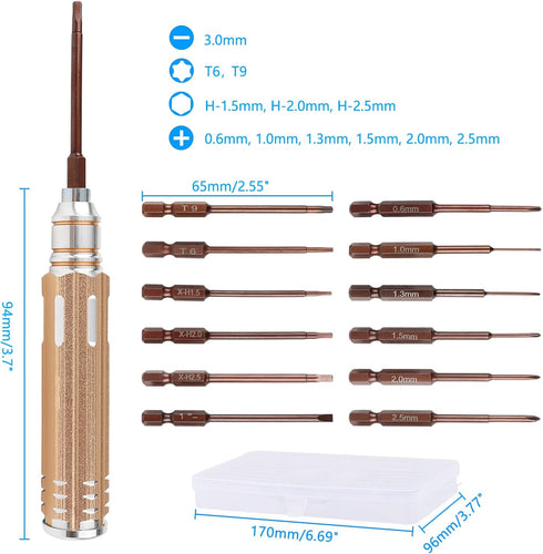 Mini Electronic Screwdriver Set, 12 in 1 Small Precision Screwdriver Set Magnetic Repair Tool Bit Kit Electronics Driver Kit for Phone Watch Laptop Computer PC, Orange