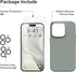 GONEZ iPhone 14 Pro Case - Calke Green, Shockproof Liquid Silicone, Soft Anti-Scratch Lining + 2 Screen & Camera