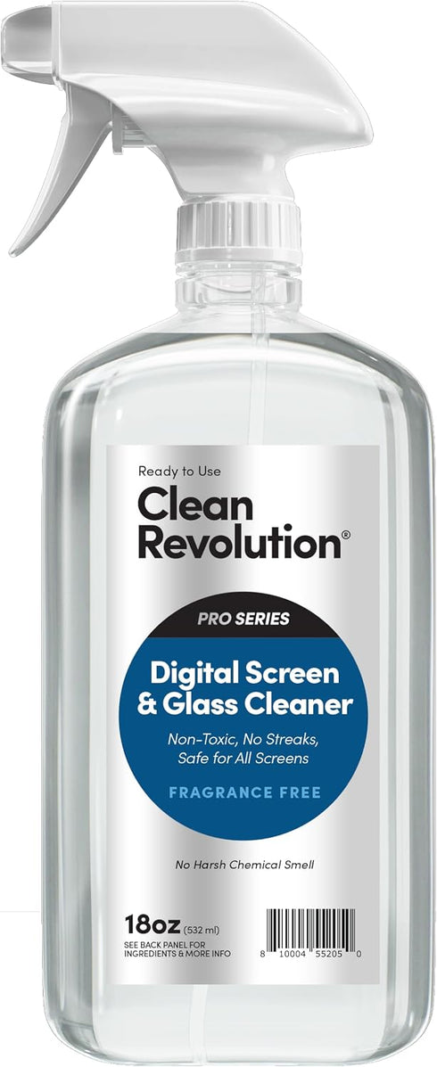 Clean Revolution Pro Digital Screen and Glass Cleaner, Spray and Wipe TV
