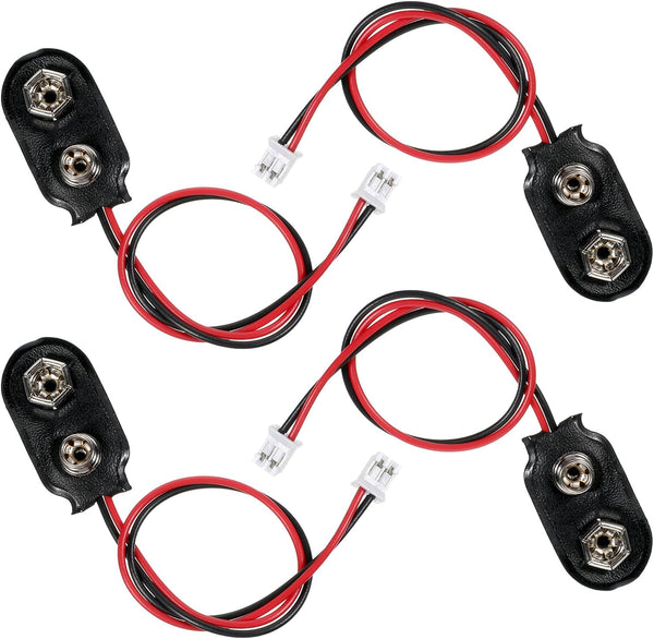 EupHHonycs 4 Pcs 9V Battery Clip Connector Battery Snap to PH 2.0 Connector