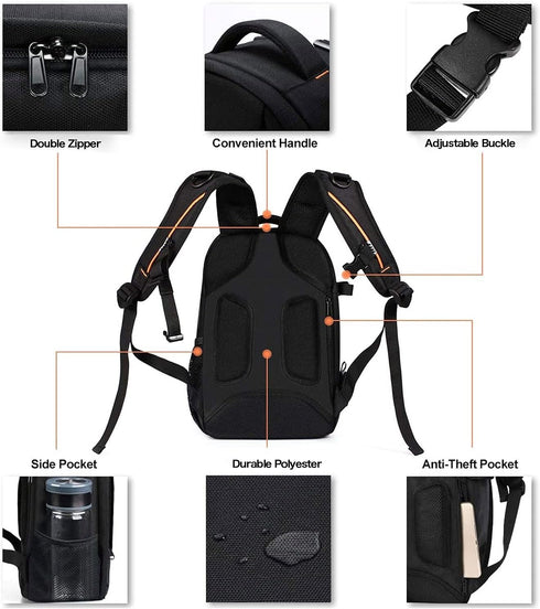 MOSISO Camera Backpack, DSLR/SLR/Mirrorless Photography Case, Padded Shockproof Bag with Modular Inserts & Tripod Holder