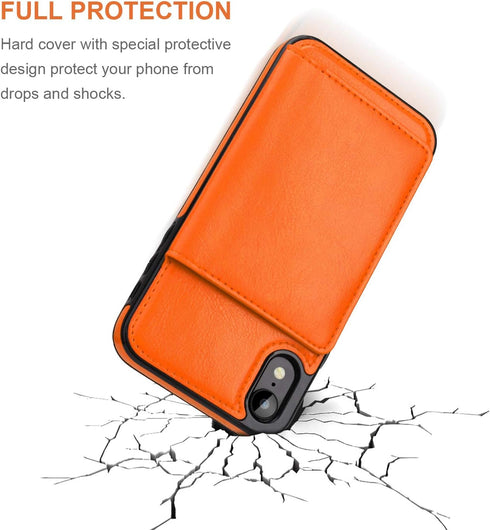 KIHUWEY iPhone XR Wallet Case - Premium Leather Credit Card Holder, Durable Shockproof Protective Cover, Kickstand, 6.1