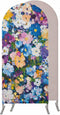 Jnbasdffb Spring Floral Wedding Arch Cover,Stretchy Spandex Arch Backdrop Stand Covers 7.2 FT,Oil