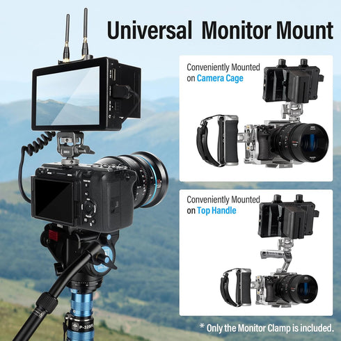 Sirui 360and 180Adjustable 5" 7" Camera Monitor Mount with Cold Shoe, Swivel Tilt DSLR Field Monitor Mount, Compatible