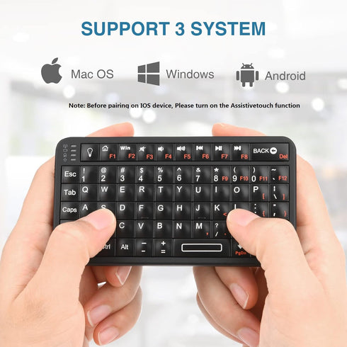 Rii Mini Bluetooth Keyboard, Portable Wireless Backlit Keyboard, Rechargeable for Smart TV/Android TV