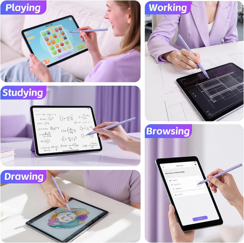 Kenkor 4 Stylus Pen for Android Touchscreen with POM Tips, Active Digital Stylus Pens for iPhone, Magnetic Tablet Pen