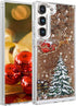 Glitter Christmas Case for Samsung Galaxy A14 5G, Cute Christmas Tree Liquid Flowing Bling Sparkle Case, Gold