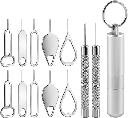 Yuanfenron 2 1 Reset Alloy Steel SIM Card Tray Removal Tool with Cleaning Brush & Keyring, in EDC Portable Keychain