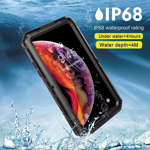 Beasyjoy Waterproof Case for iPhone Xs Max, Metal Heavy Duty Durable Cover with Built-in Screen Full Body Protective