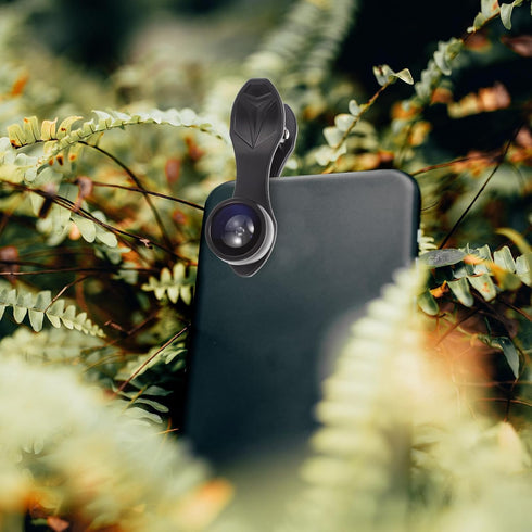 Levemolo 10-in-1 Set Black Phone Camera Lens Kit with Wide-Angle and Macro Lenses, Universal Clip-on Mobile Phone Lens