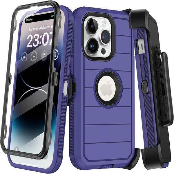 Shop iPhone 14 Pro Max Case - Heavy Duty Shockproof, Military-Grade, with Belt Clip, Kickstand & Built-in Screen
