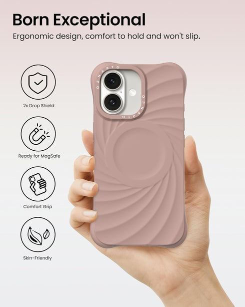 ORNARTO 16 6.1" 2X Vortuxe for iPhone Case | MIL-STD Drop Protection | Compatible with MagSafe | Sleek Aesthetic Liquid