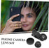 Angoily 1set Phone Camera Lens Kit Macro Wide Angle Fisheye Lenses and Attachments for Smartphones Lightweight Portable