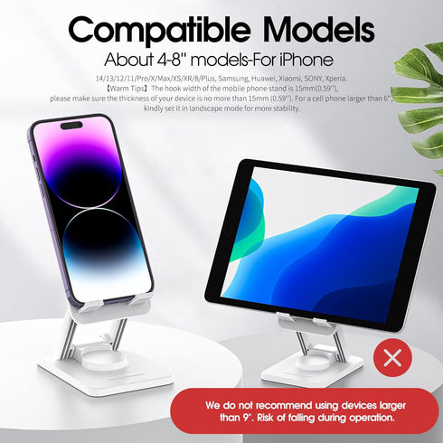 Aiwode 360° Rotating Cell Phone Stand, Desk Phone Holder, Portable Cellphone Cradle, Foldable Phone Stand for iPhone