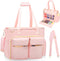 Teacher Tote Bag with 15.6 Inch Laptop Compartment, Soft Nylon Utility Bag with Multiple Pockets for Office Supplies