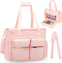 Teacher Tote Bag with 15.6 Inch Laptop Compartment, Soft Nylon Utility Bag with Multiple Pockets for Office Supplies