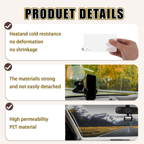 Tucnoeu 8Pcs Dashcam Windshield Sticke Clear Electrostatic Stickers Sticker Shield for Windshields,Prevent Scratching